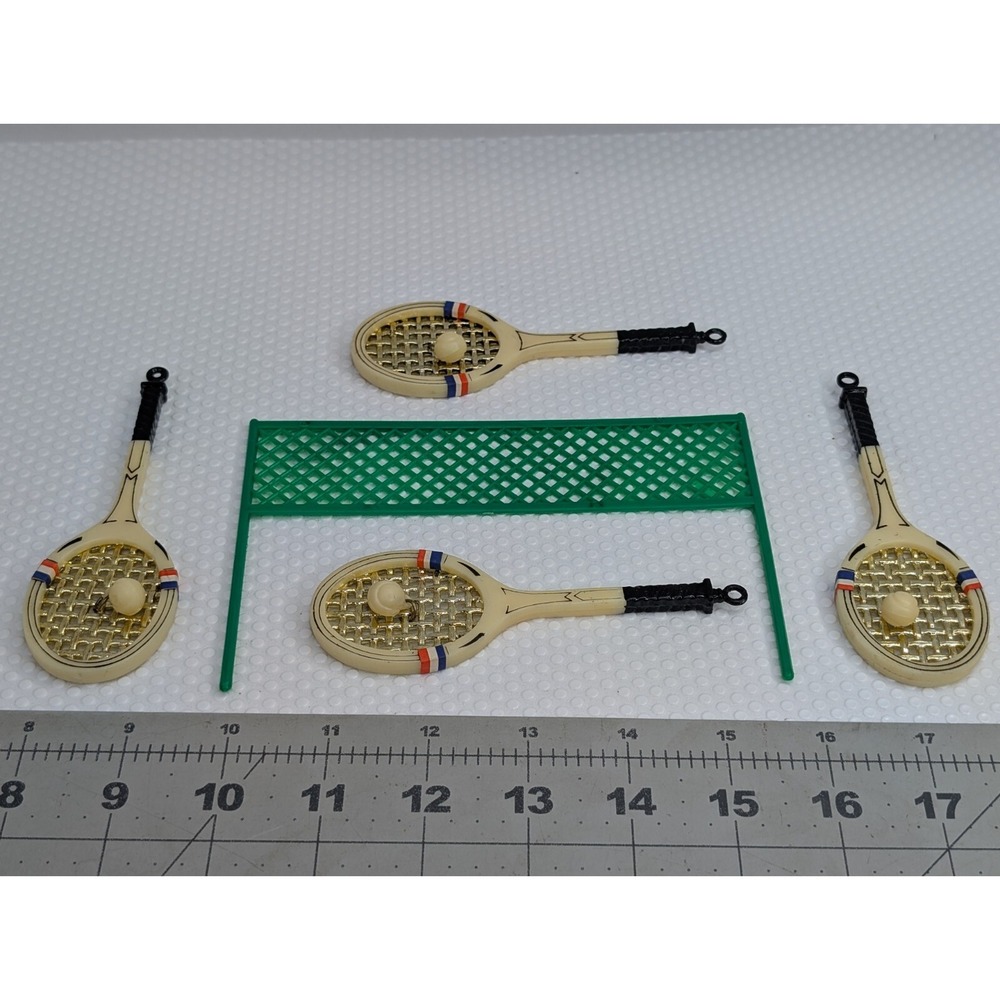 Plastic Tennis Racket Ball Lot Net Cake Toppers‎